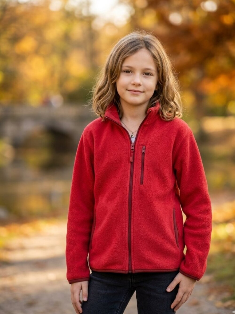 UNIQLO Fleece Full-Zip Jacket in Vibrant Red